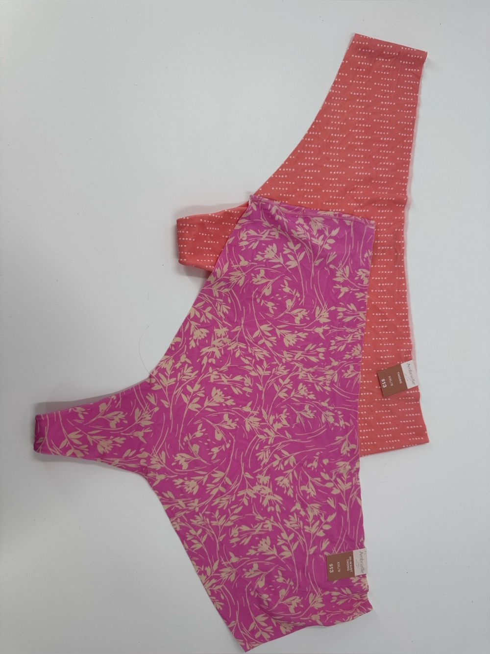 NWT Bundle of 2 Ambrielle Thongs - Pink & Coral Floral - Size XL $26. Value